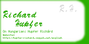 richard hupfer business card